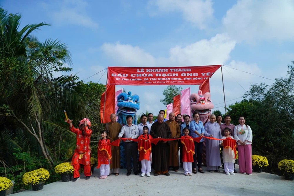 Đồng Tháp: Khánh thành và đưa vào sử dụng Cầu Chùa Rạch Ông Yên, xã Tân Nhuận Đông