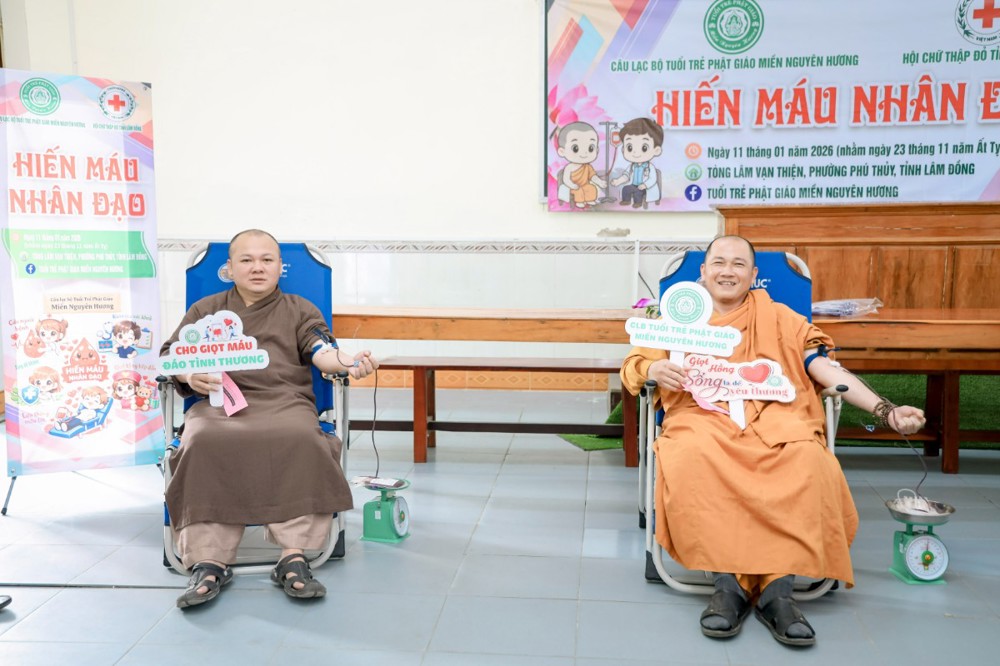 Lâm Đồng: CLB Tuổi trẻ Phật giáo Miền Nguyên Hương tổ chức hiến máu nhân đạo