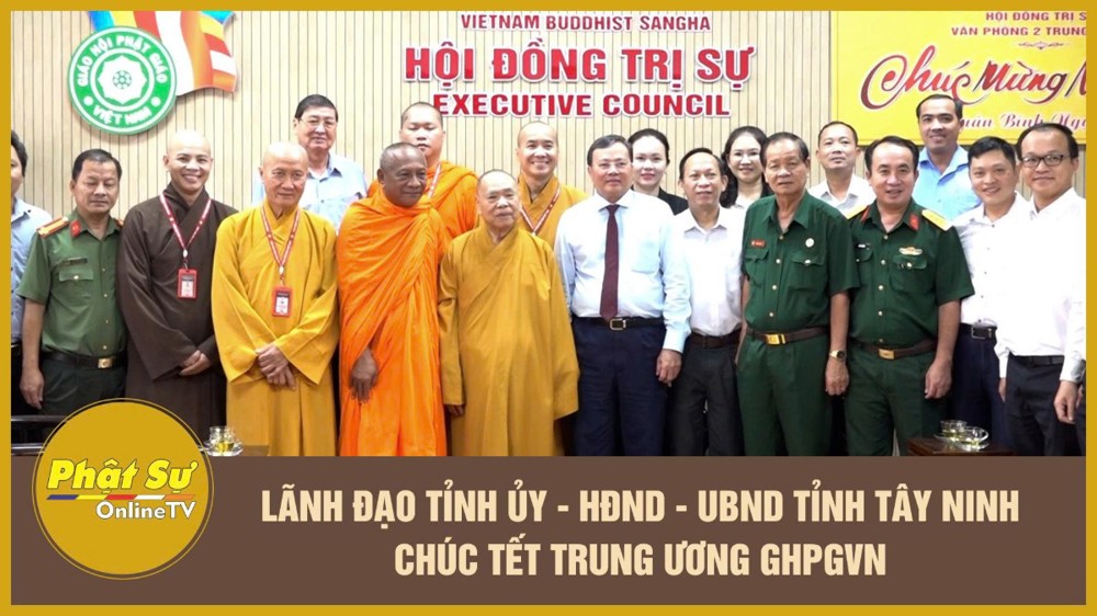 [Video] Lãnh đạo Tỉnh ủy - HĐND - UBND tỉnh Tây Ninh chúc Tết Trung ương GHPGVN