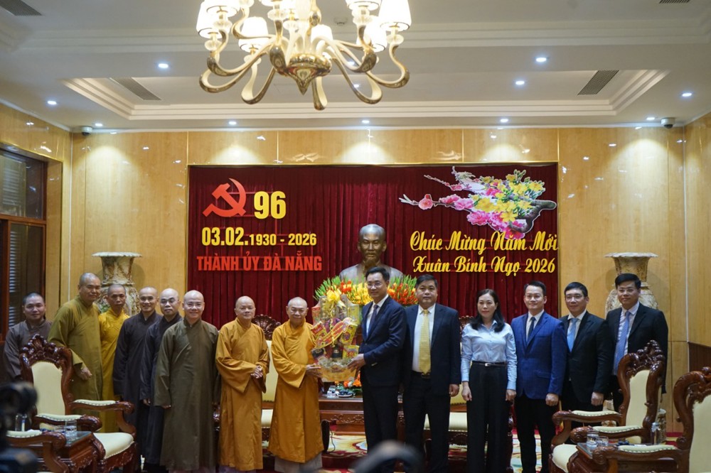 Đà Nẵng: Ban Trị sự GHPGVN thành phố chúc Tết lãnh đạo Thành phố nhân dịp Xuân Bính Ngọ 2026