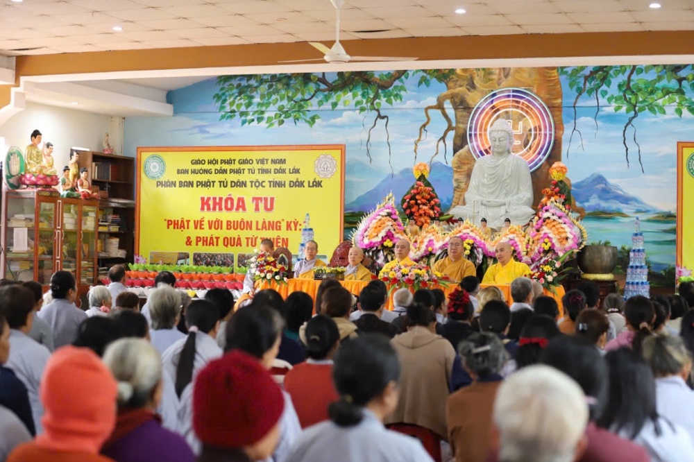 Đắk Lắk: Phân ban Phật tử Dân tộc tỉnh tổ chức khóa tu “Phật về buôn làng” tại chùa Phước Quang