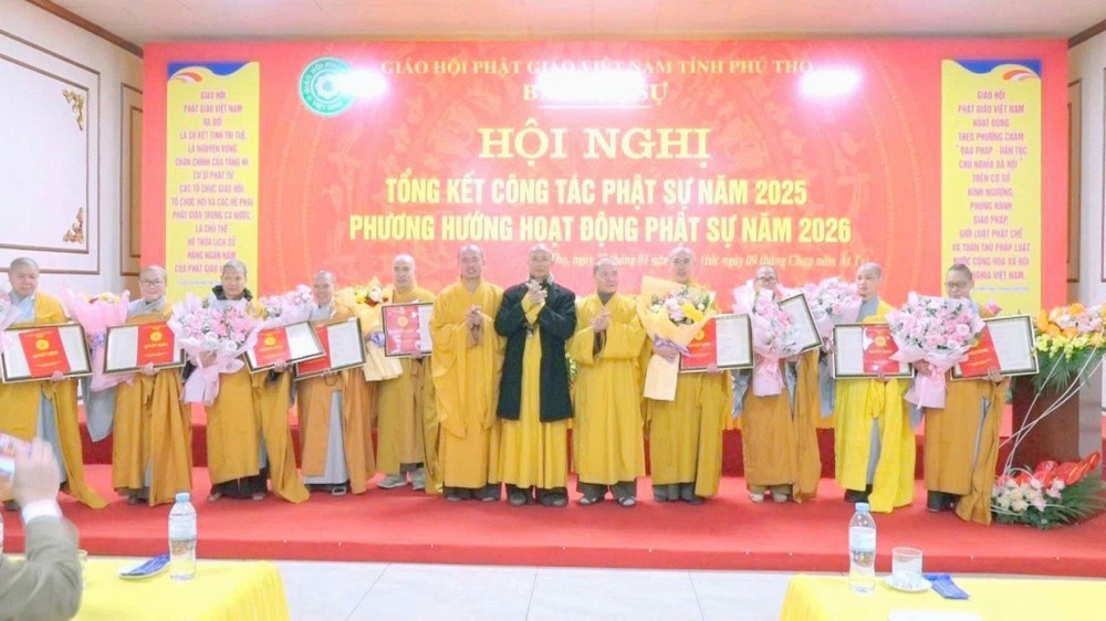 Phú Thọ: Tổng kết hoạt động Phật sự năm 2025 và triển khai phương hướng hoạt động năm 2026
