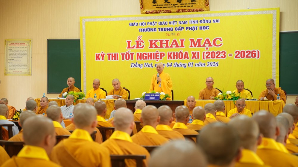 Đồng Nai: Trường Trung cấp Phật học tỉnh khai mạc Kỳ thi Tốt nghiệp khóa XI niên khóa 2023 – 2026