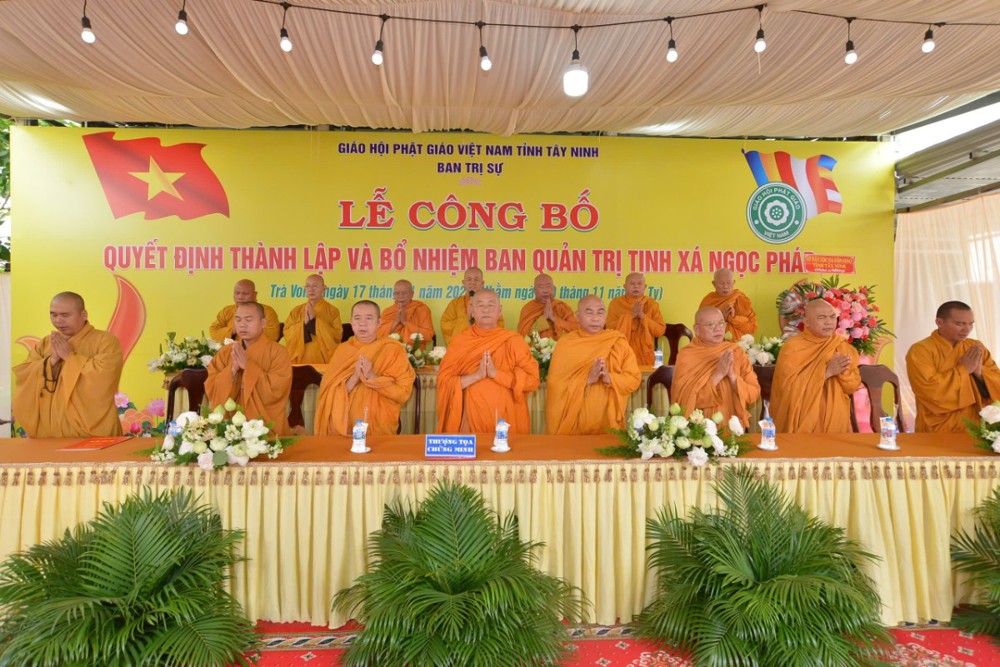 Tây Ninh: Lễ công bố và trao quyết định bổ nhiệm Ban Quản trị Tịnh xá Ngọc Pháp, xã Trà Vong