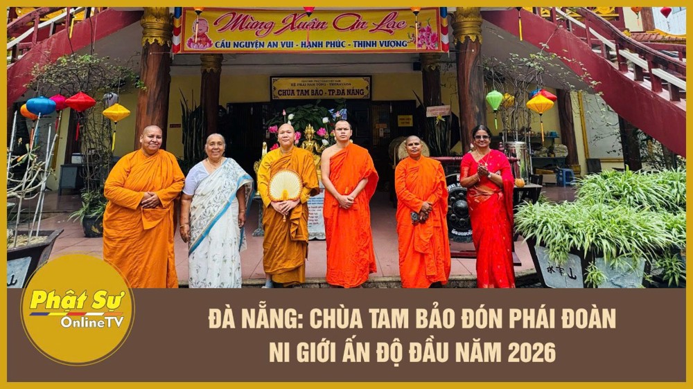 [Video] Đà Nẵng: Chùa Tam Bảo đón phái đoàn Ni giới Ấn Độ đầu năm 2026