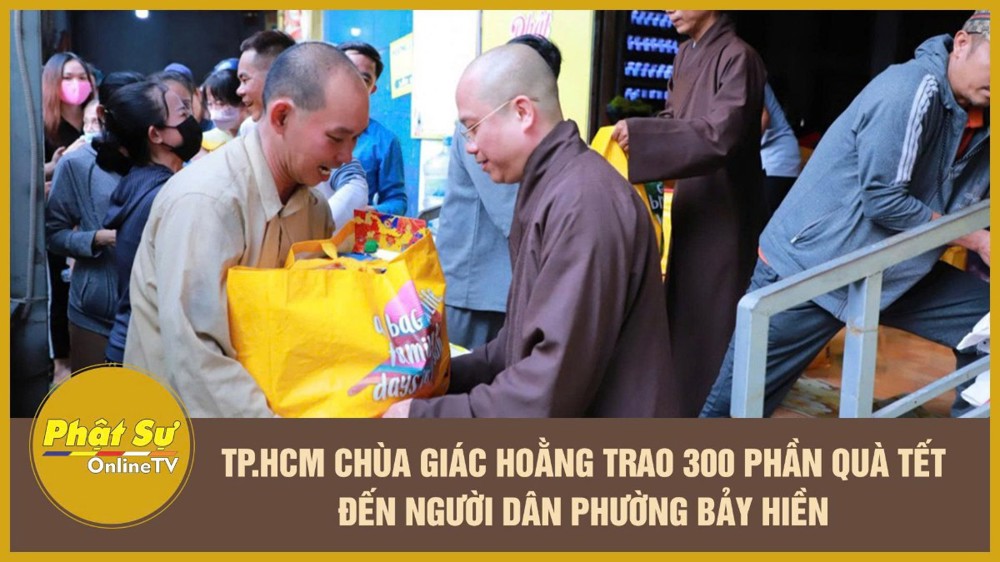 [Video] TP.HCM: Chùa Giác Hoằng trao 300 phần quà Tết đến người dân phường Bảy Hiền