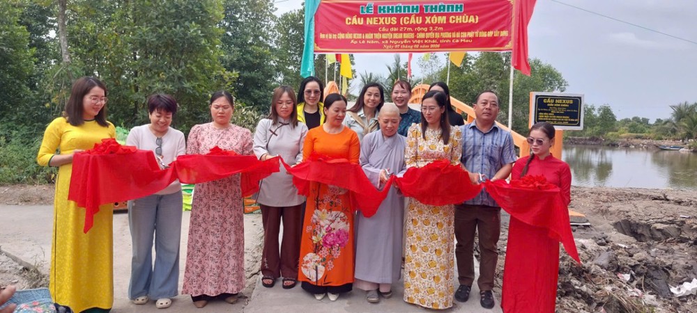Cà Mau: Chùa Vạn Phước khánh thành cầu Nexus (cầu Xóm Chùa) xã Nguyễn Việt Khái