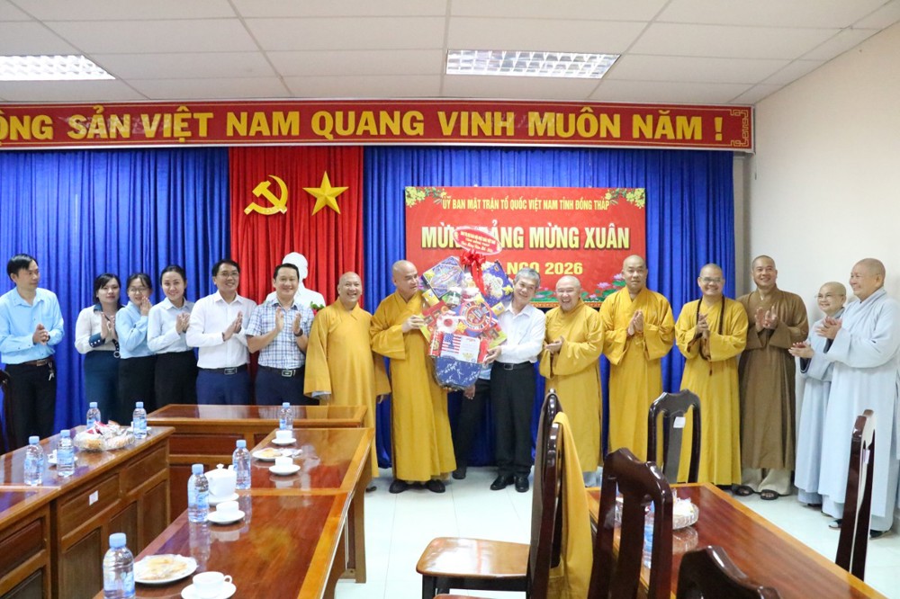 Đồng Tháp: Ban Trị sự thăm và chúc tết các cơ quan lãnh đạo tỉnh nhân dịp xuân Bính Ngọ 2026