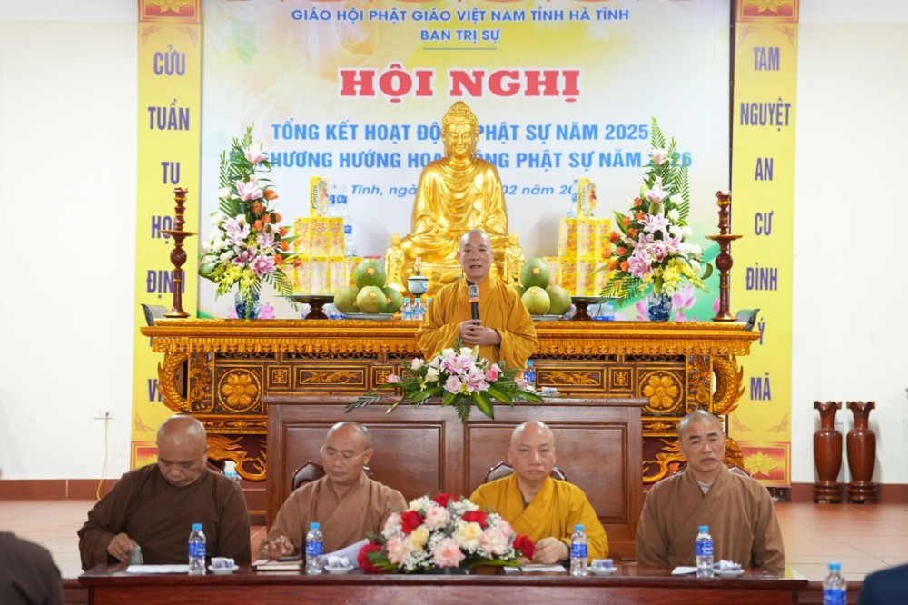 Hội nghị tổng kết công tác Phật sự năm 2025 của BTS GHPGVN tỉnh Hà Tĩnh thành tựu viên mãn