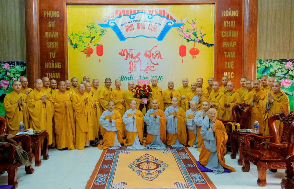 An Giang: Tông môn Phật Quang khánh tuế Thượng tọa Thích Minh Nhẫn mùng 3 Tết Bính Ngọ