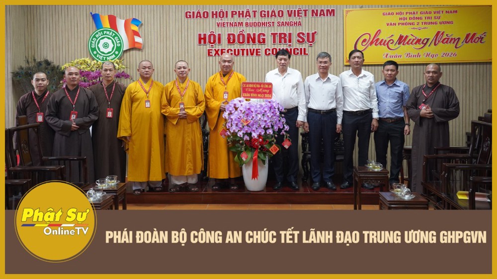 [Video] Phái đoàn Bộ Công an chúc Tết lãnh đạo Trung ương GHPGVN