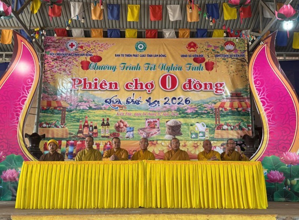 Phật giáo Lâm Đồng tổ chức chương trình “Phiên chợ 0 đồng – Xuân Bính Ngọ 2026”