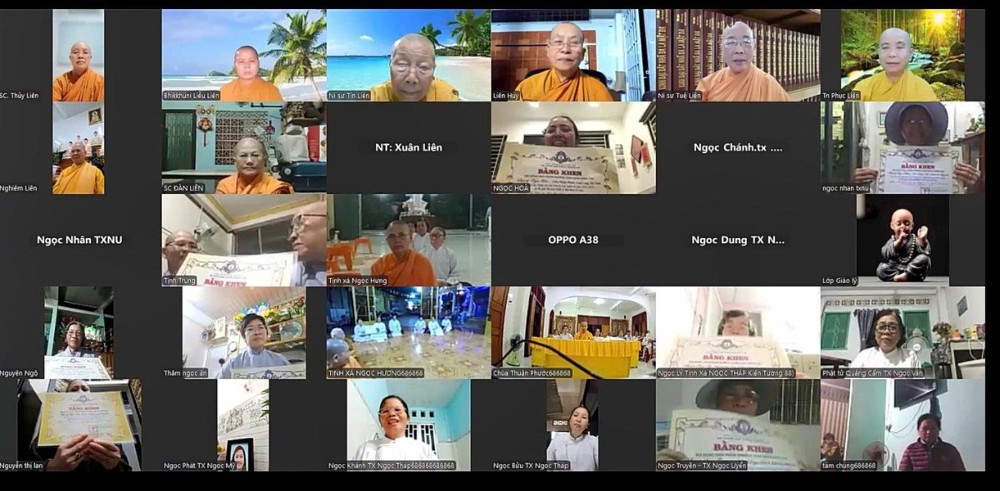 Đồng Tháp: Tịnh xá Ngọc Hương tham dự Lễ tổng kết Lớp Giáo lý trực tuyến Ni giới Hệ phái Khất sĩ năm 2025