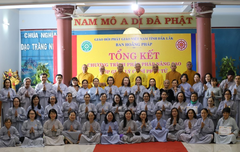 Đắk Lắk: Ban Hoằng pháp GHPGVN tỉnh tổng kết lớp Giáo lý Phật pháp nâng cao