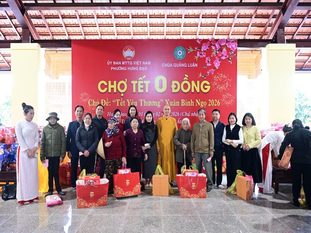 Hải Phòng: Ấm áp tình người "Phiên chợ tết 0 đồng” xuân Bính Ngọ tại chùa Khánh Vân (Quảng Luận)