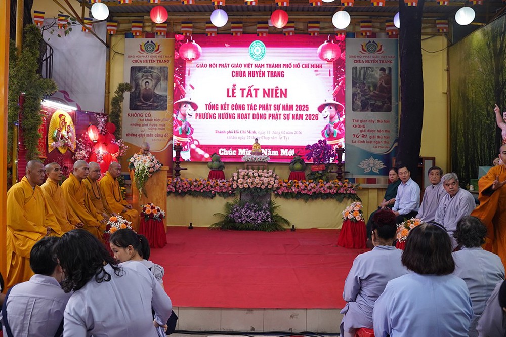 TP.HCM: Chùa Huyền Trang tổ chức lễ Tất niên và tổng kết Phật sự năm 2025