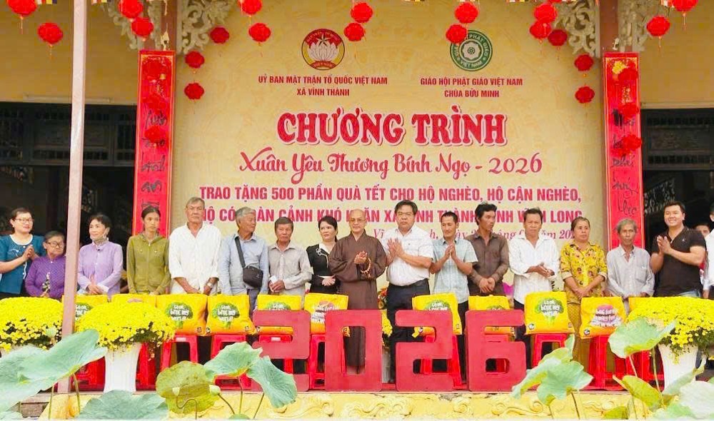Vĩnh Long: Chùa Bửu Minh phối hợp với Ủy ban MTTQVN xã Vĩnh Thành tổ chức chương trình “Xuân yêu thương năm 2026”