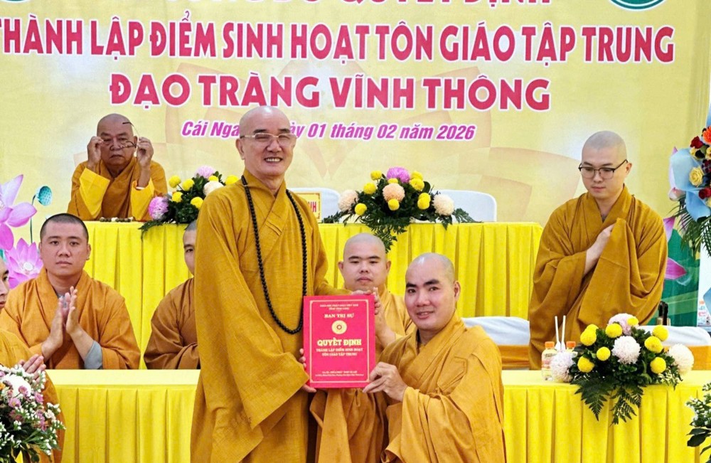 Vĩnh Long: Công bố quyết định thành lập Điểm sinh hoạt tôn giáo tập trung Đạo tràng Vĩnh Thông