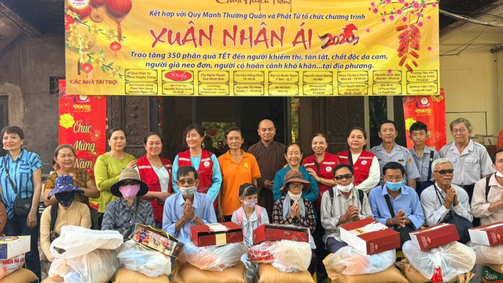 TP.HCM: Chùa Huyền Trang tổ chức chương trình “Xuân Nhân Ái 2026” và tổng kết công tác Phật sự năm 2025 với hơn 4 tỷ đồng