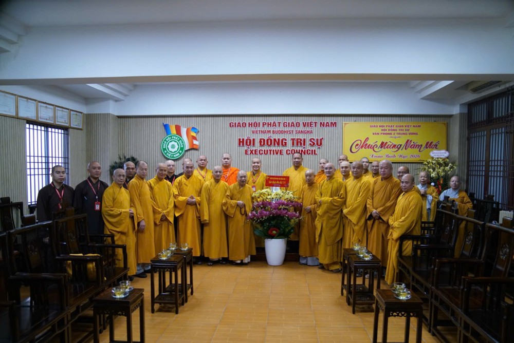 TP.HCM: Ban Trị sự GHPGVN tỉnh Tây Ninh và Vĩnh Long thăm, chúc Tết chư Tôn đức lãnh đạo Trung ương GHPGVN