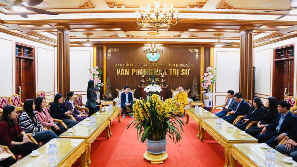 Hưng Yên: Lãnh đạo tỉnh, Sở Nội vụ và Công an tỉnh thăm, chúc Tết Ban Trị sự GHPGVN tỉnh