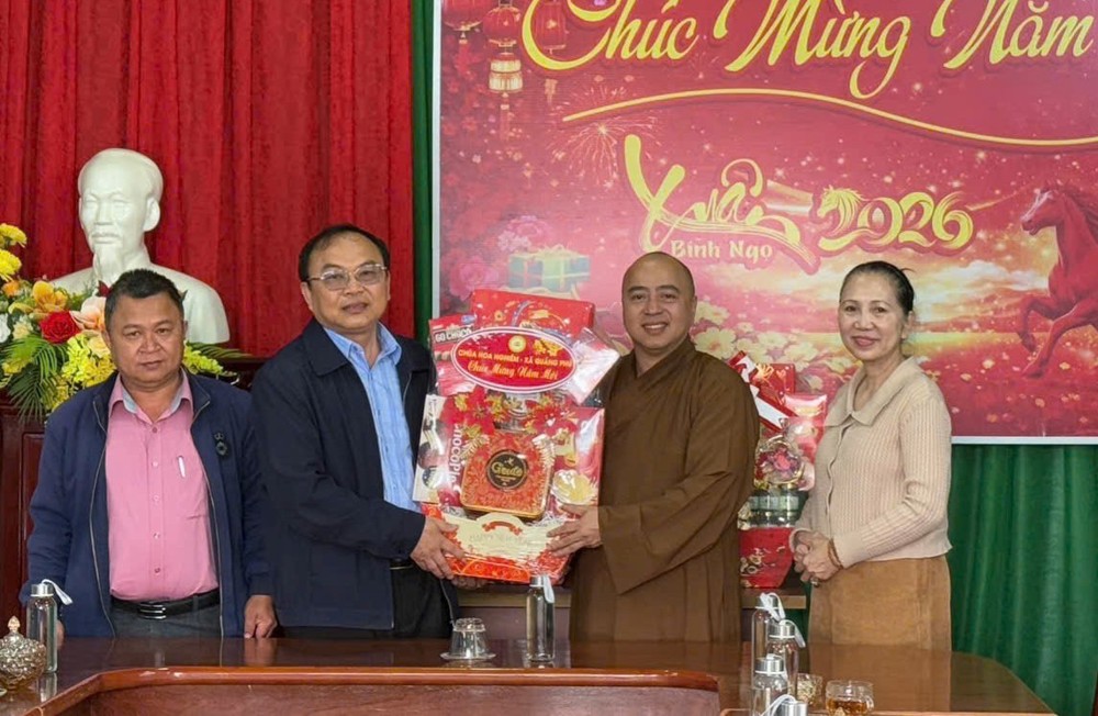 Đắk Lắk: Chùa Hoa Nghiêm thăm, chúc Tết lãnh đạo các địa phương nhân dịp Xuân Bính Ngọ 2026