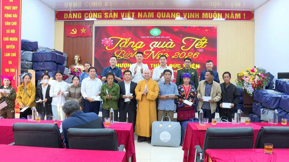 Điện Biên: Trung ương GHPGVN đồng hành cùng Phật giáo tỉnh chăm lo an sinh xã hội, trao hơn 4.000 suất quà Tết chào Xuân Bính Ngọ 2026