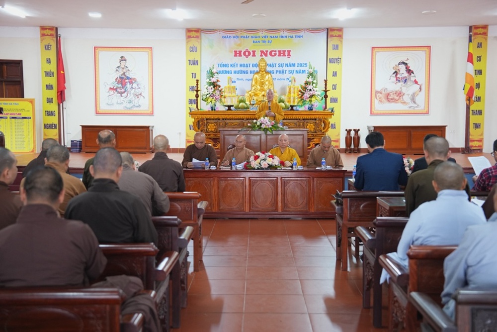 Hội nghị tổng kết công tác Phật sự năm 2025 của BTS GHPGVN tỉnh Hà Tĩnh thành tựu viên mãn