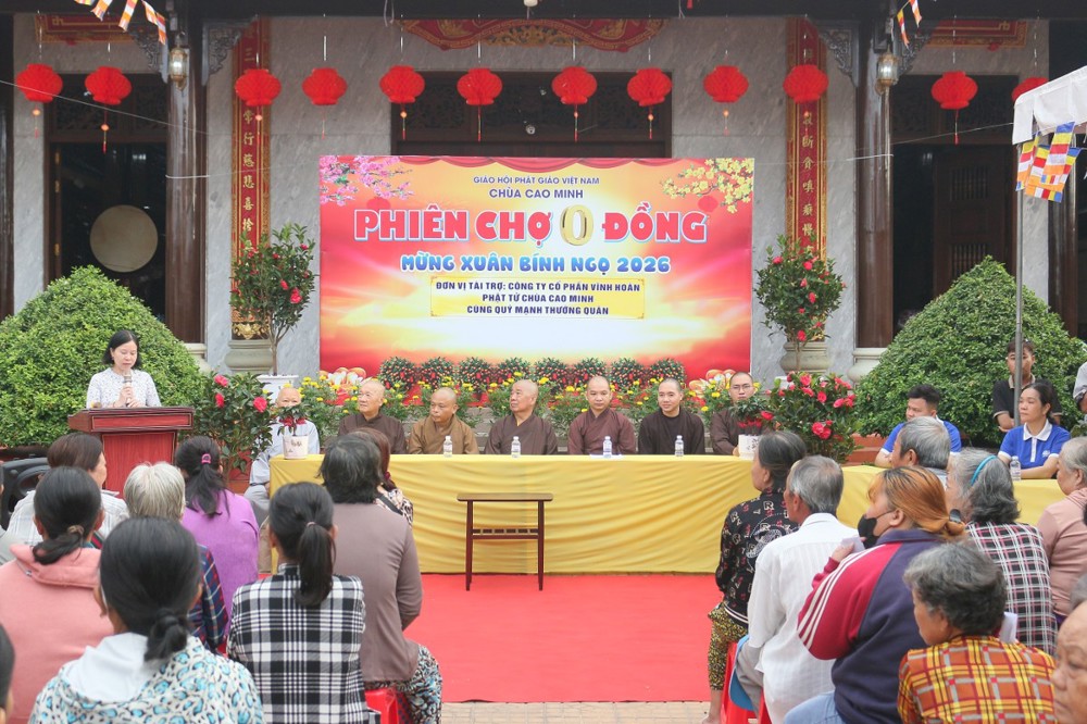 Đồng Tháp: Phiên chợ 0 đồng mừng Xuân Bính Ngọ 2026 tại chùa Cao Minh