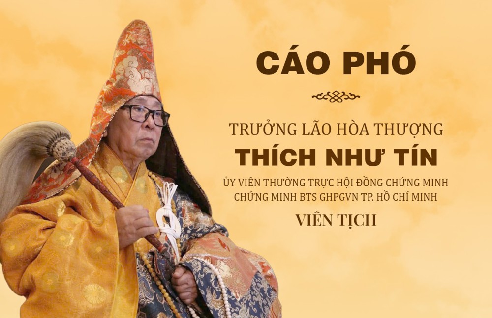 Trung ương Giáo hội cáo phó Trưởng lão Hòa thượng Thích Như Tín viên tịch