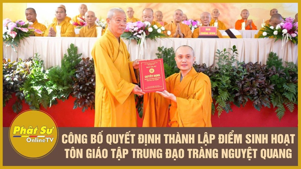 [Video] Vĩnh Long: Công bố Quyết định thành lập điểm sinh hoạt tôn giáo tập trung đạo tràng Nguyệt Quang