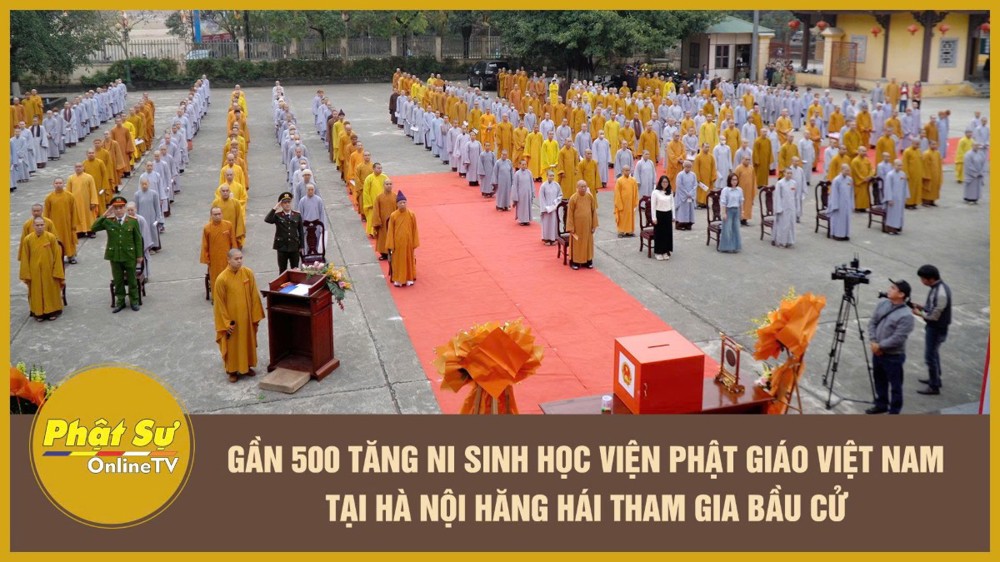 [Video] Gần 500 Tăng Ni sinh Học viện Phật giáo VN tại Hà Nội hăng hái tham gia bầu cử