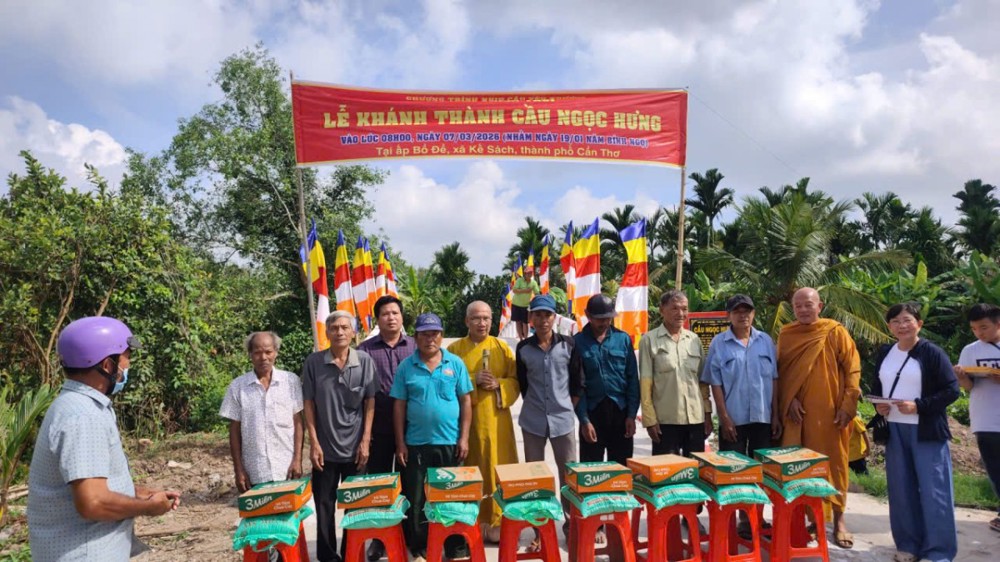 Cần Thơ: Chùa Thiên Thới khánh thành 2 cầu nông thôn sau tết Bính Ngọ