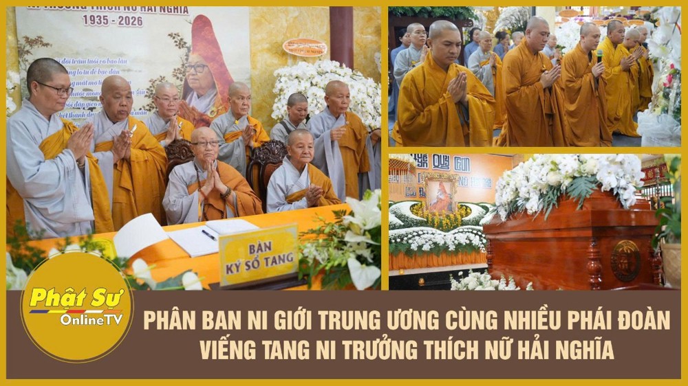 [Video] Vĩnh Long: Phân ban Ni giới Trung ương cùng nhiều phái đoàn viếng tang Ni trưởng Thích Nữ Hải Nghĩa