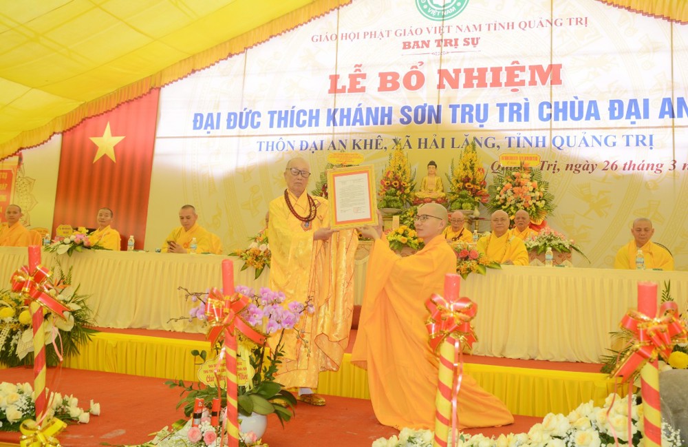 Quảng Trị: Trang nghiêm Lễ bổ nhiệm trụ trì chùa Đại An Khê