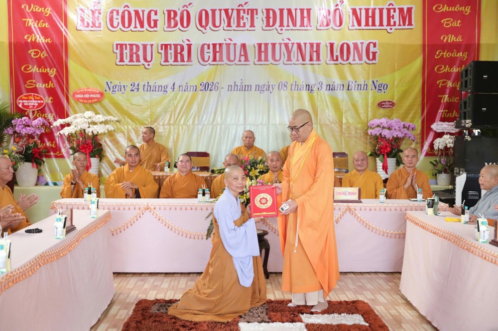 Đồng Tháp: Lễ Công bố Quyết định Bổ nhiệm Trụ trì chùa Huỳnh Long, xã Bình Phú
