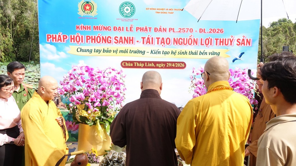 Đồng Tháp: Pháp hội Phóng sanh mùa Phật Đản – Hành động thiết thực bảo vệ môi trường thủy vực