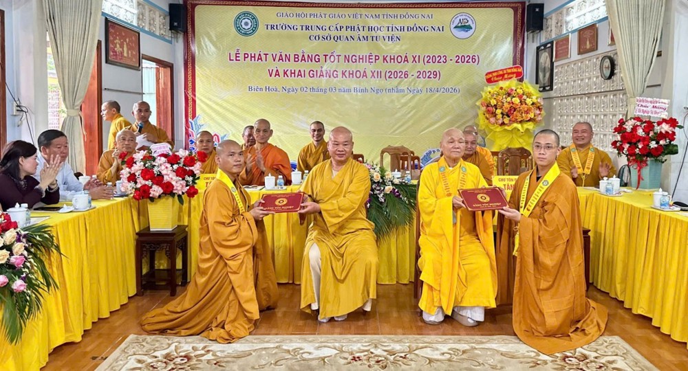 Đồng Nai: Quan Âm Tu viện long trọng tổ chức Lễ trao bằng Tốt nghiệp TCPH khóa 11 và Khai giảng khóa 12