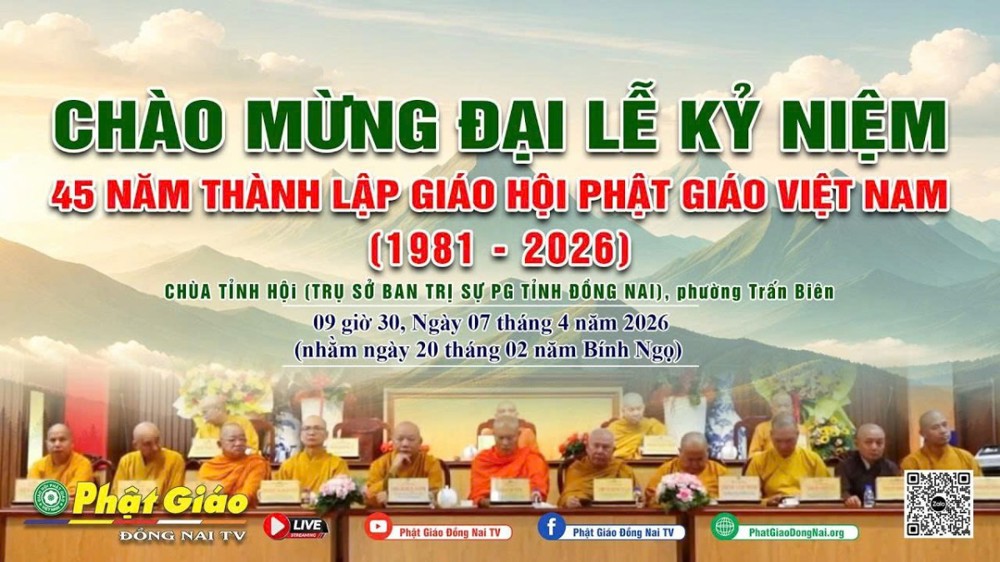 🔴Trực tiếp: Lễ Chào mừng Kỷ niệm 45 năm thành lập GHPGVN tại Trụ sở Ban Trị sự PG tỉnh Đồng Nai