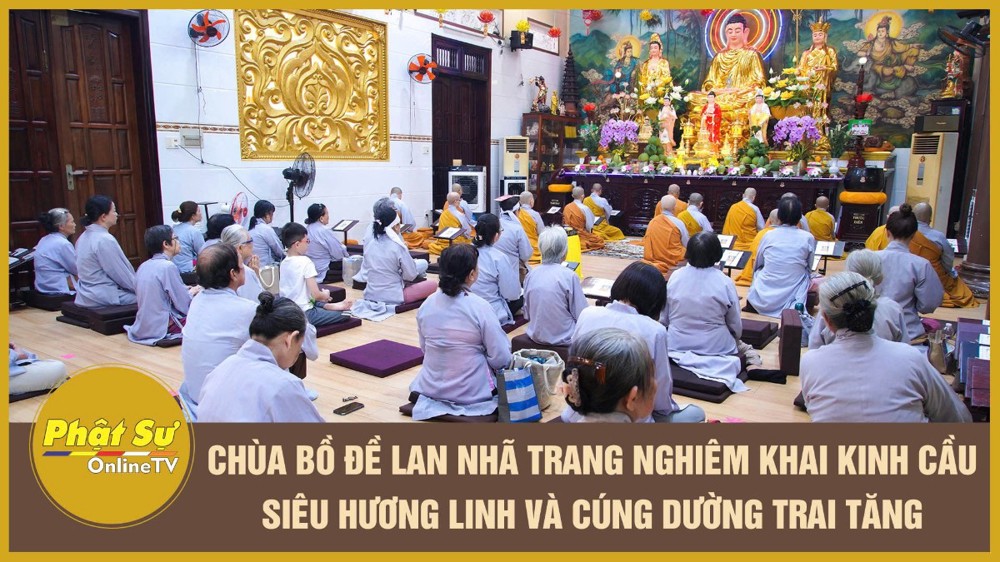 [Video] Chùa Bồ Đề Lan Nhã trang nghiêm khai kinh cầu siêu hương linh và cúng dường trai tăng