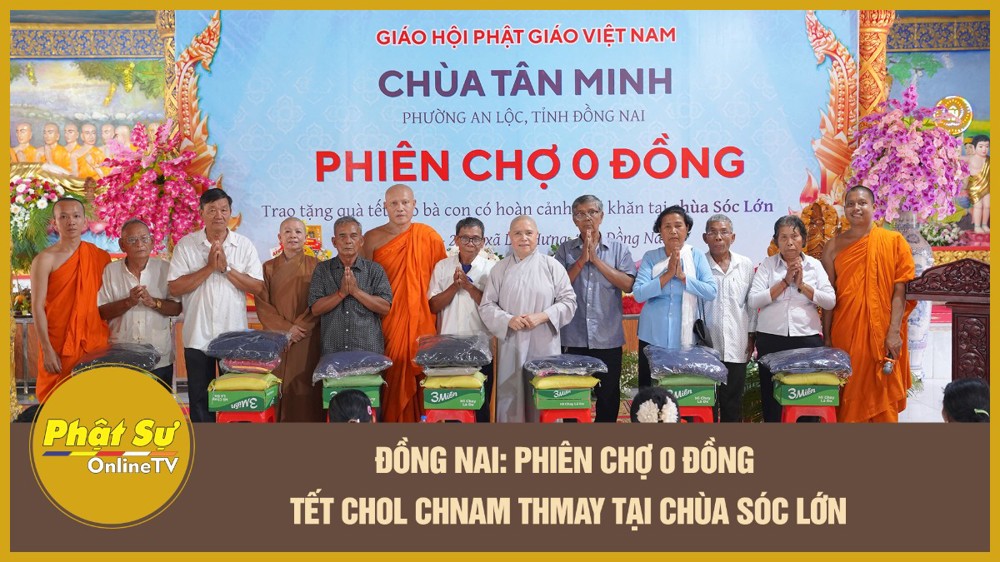 [Video] Đồng Nai: Phiên chợ 0 đồng Tết Chol Chnam Thmay tại chùa Sóc Lớn