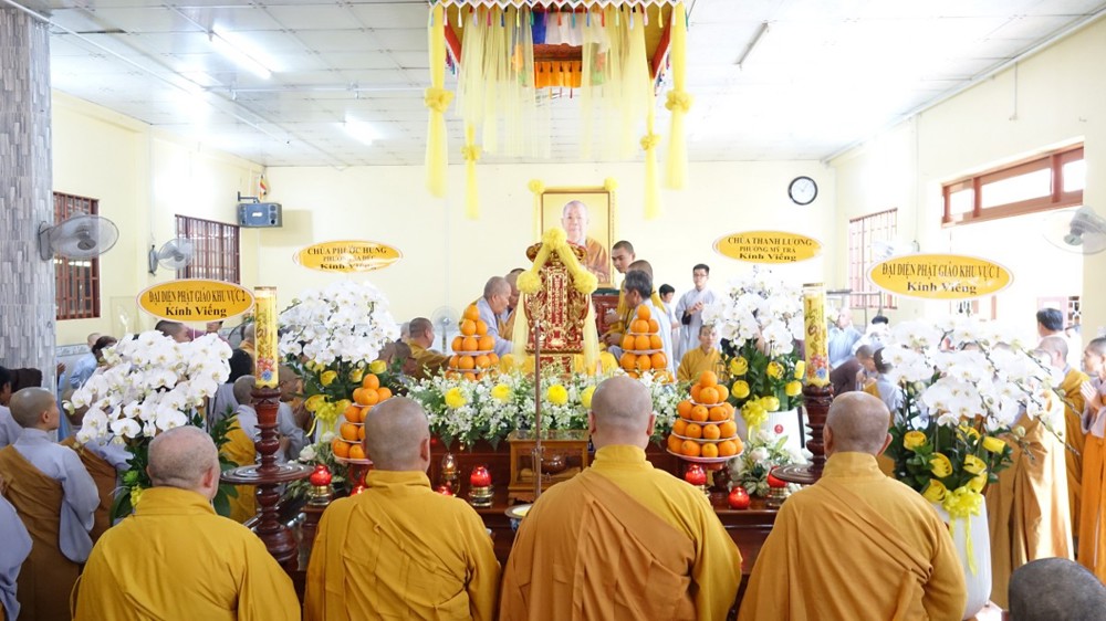 Đồng Tháp: Lễ Nhập kim quan Cố Ni trưởng Thích Nữ Như Hòa tại chùa Phước Thạnh