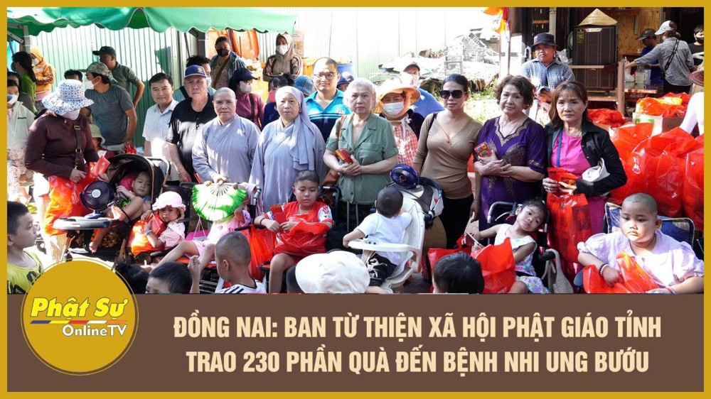 [Video] Đồng Nai: Ban Từ thiện Xã hội Phật giáo tỉnh trao 230 phần quà đến bệnh nhi ung bướu