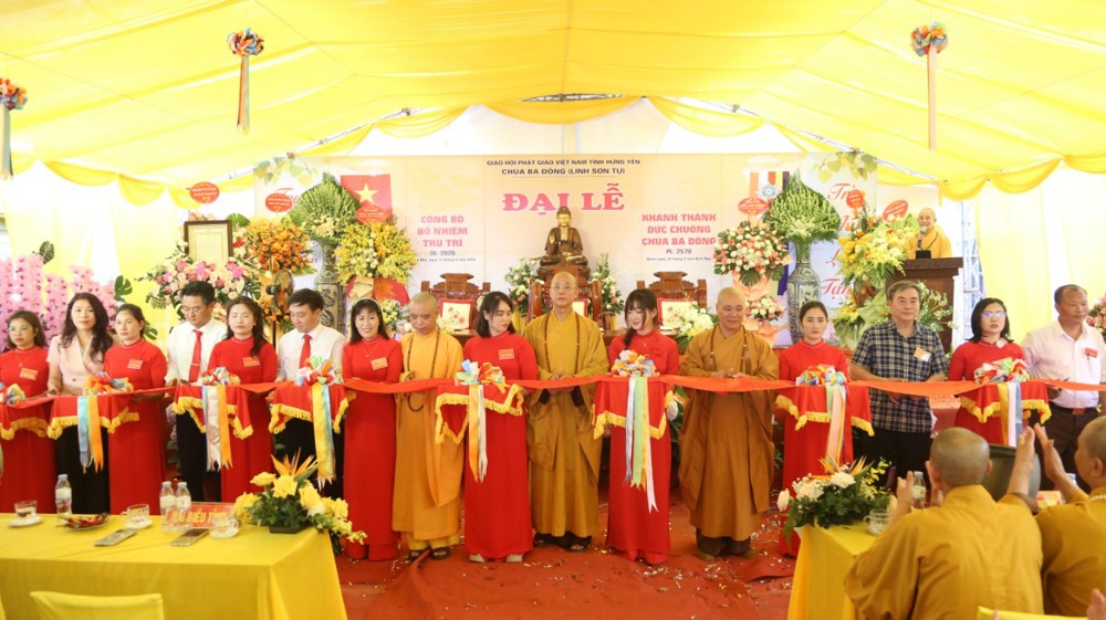 Hưng Yên: Trang nghiêm lễ công bố quyết định bổ nhiệm trụ trì, khánh thành và đúc chuông chùa Ba Đông