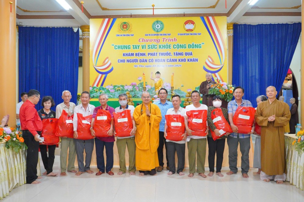 Đồng Tháp: Ban Trị sự Phật giáo tỉnh thực hiện chương trình “Chung tay vì sức khỏe cộng đồng” – lan tỏa tinh thần từ bi nhân mùa Phật đản