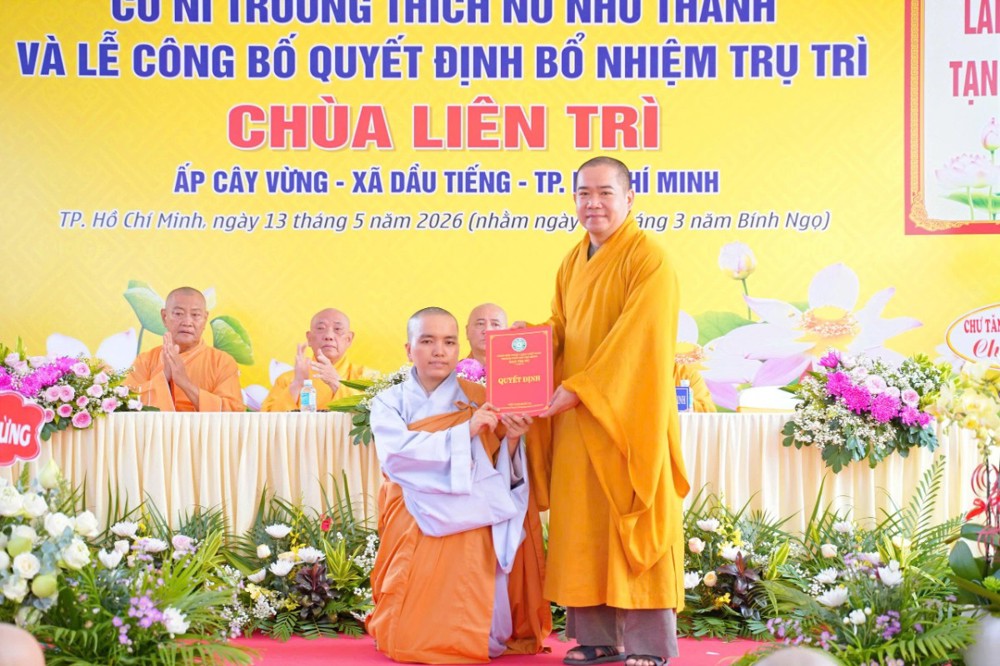 TP.HCM: Lễ công bố Quyết định bổ nhiệm trụ trì chùa Liên Trì tại xã Dầu Tiếng