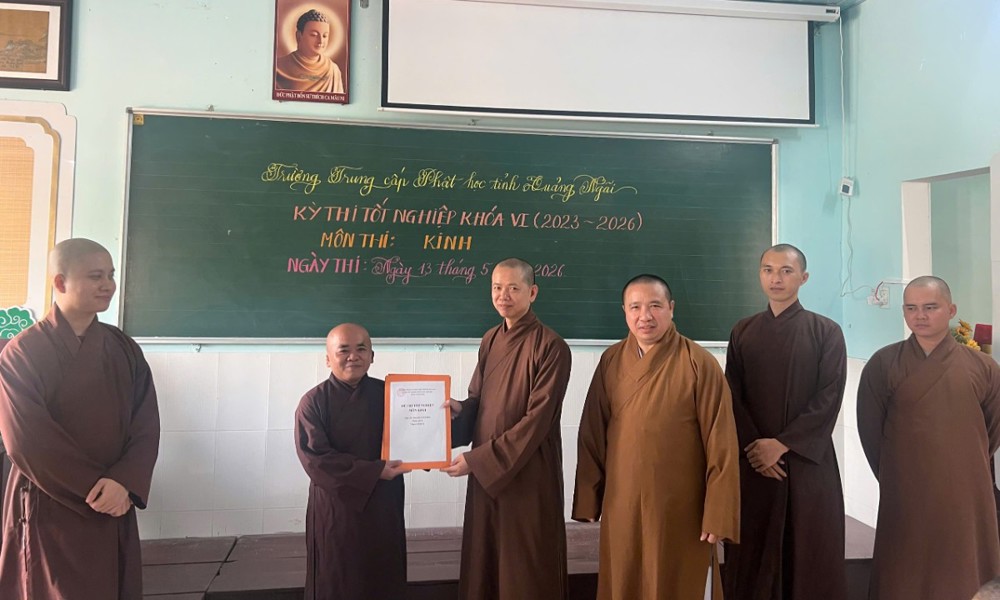 Quảng Ngãi: Đề cao chất lượng giáo dục tại Kỳ thi tốt nghiệp Khóa VI Trường Trung cấp Phật học