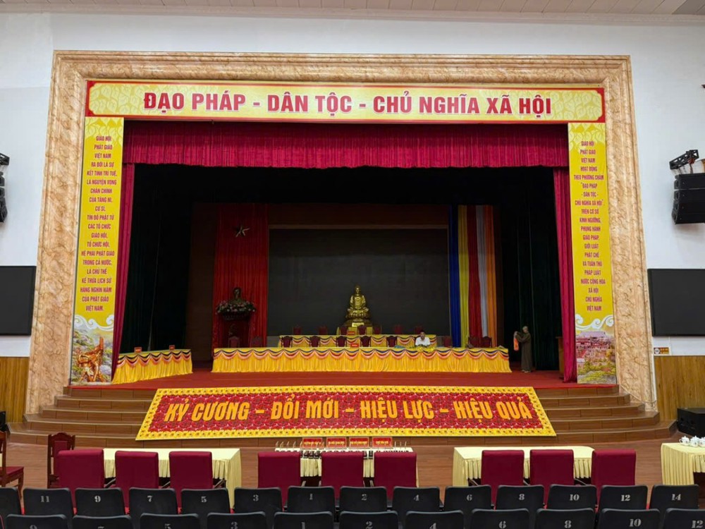 Điện Biên: Khẩn trương công tác trang trí, khánh tiết chuẩn bị Đại hội đại biểu Phật giáo tỉnh Điện Biên nhiệm kỳ IV