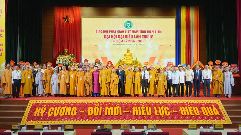 Đại hội Đại biểu Phật giáo tỉnh Điện Biên lần thứ IV, nhiệm kỳ (2026-2031) thành tựu viên mãn