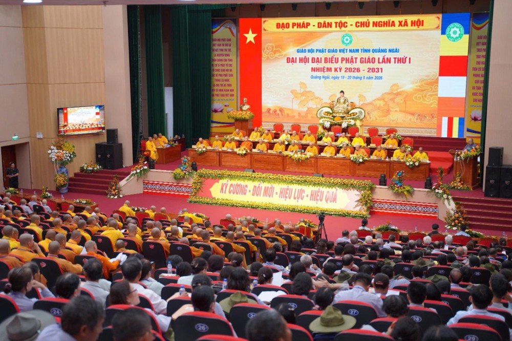 Quảng Ngãi: Khai mạc phiên làm việc thứ nhất Đại hội Đại biểu Phật giáo tỉnh lần thứ I, nhiệm kỳ 2026–2031